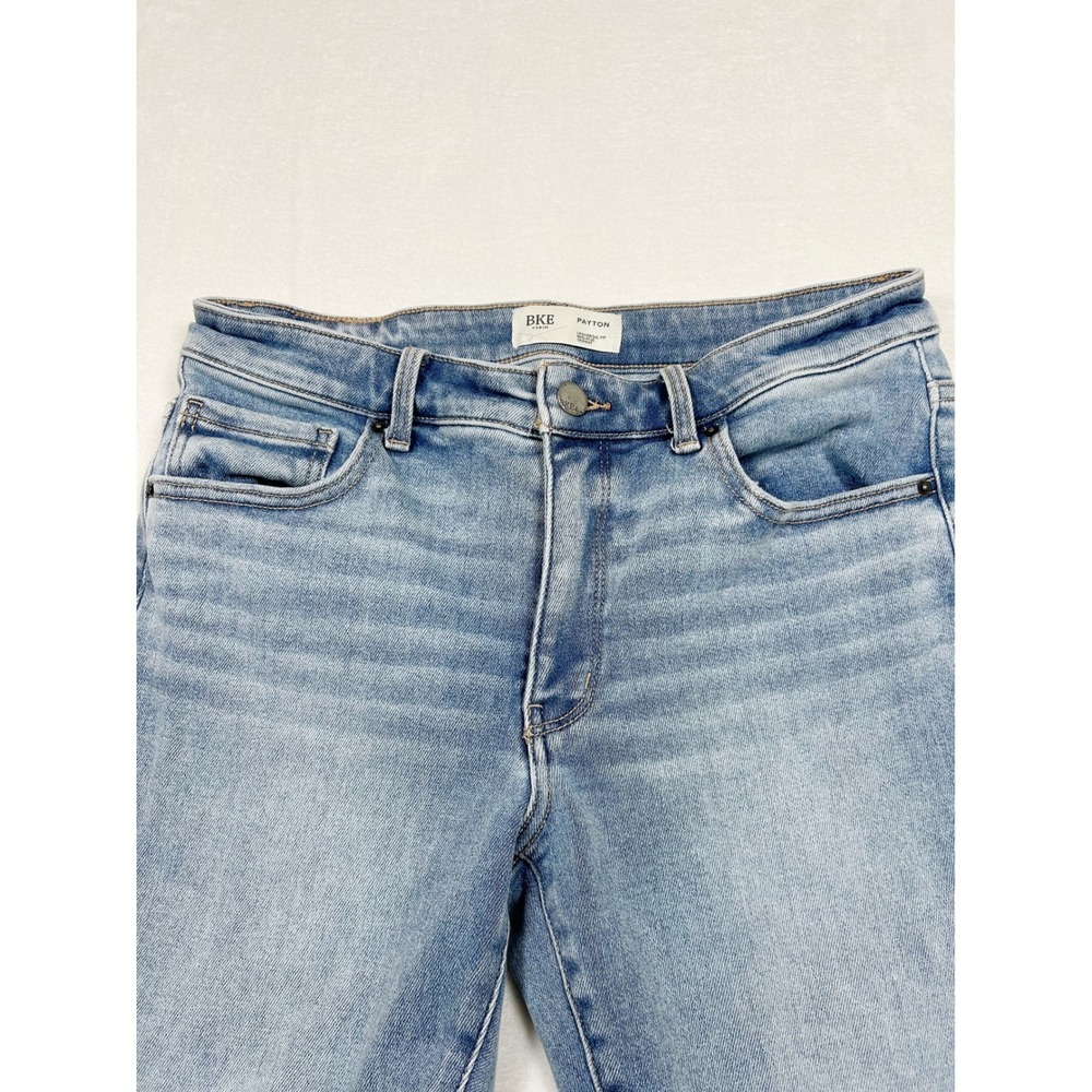 BKE Payton Mid Rise Skinny Jeans Light Wash Raw Hem 28x30 Womens Light Blue - Picture 7 of 12